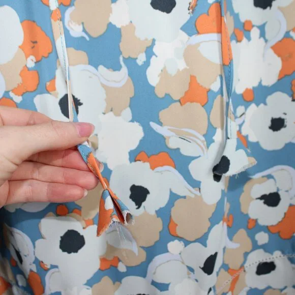 NWOT Joie Floral Fields Boho Blouse Blue White Orange Limited Edition 2XL Fem - Picture 8 of 12